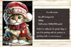 Christmas Garden Flag, Christmas Cat Garden Flag, d30 Product Image 2
