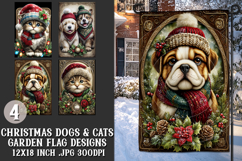 Christmas Garden Flag, Christmas Dog Cat Garden Flags, s2 Product Image 1