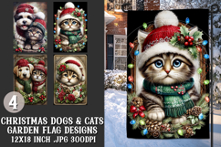 Christmas Garden Flag, Christmas Dog Cat Garden Flags, s3 Product Image 1