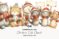 Christmas Cats Clipart Product Image 1