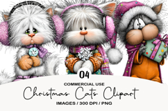Christmas Cats Clipart Product Image 1