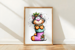 Christmas Cats Clipart Product Image 3