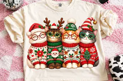 Christmas Cats PNG, Funny Christmas Sublimation, Xmas PNG Product Image 2