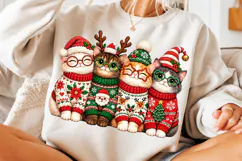 Christmas Cats PNG, Funny Christmas Sublimation, Xmas PNG Product Image 3