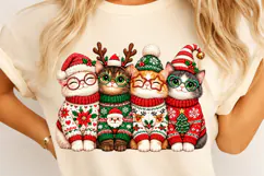 Christmas Cats PNG, Funny Christmas Sublimation, Xmas PNG Product Image 4