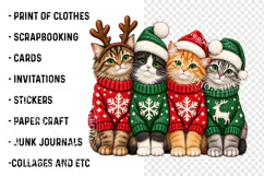 Christmas Cats PNG, Holiday Cat Crew Sublimation Design Product Image 3