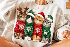 Christmas Cats PNG, Holiday Cat Crew Sublimation Design Product Image 5