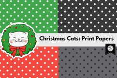 Christmas Cats Print Papers for Cricut, Digital Scrapbooking Product Image 2