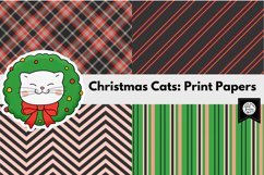 Christmas Cats Print Papers for Cricut, Digital Scrapbooking Product Image 5