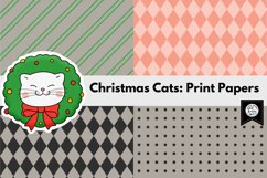 Christmas Cats Print Papers for Cricut, Digital Scrapbooking Product Image 6