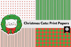 Christmas Cats Print Papers for Cricut, Digital Scrapbooking Product Image 7