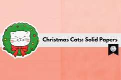 Christmas Cats Solid Papers for Cricut, Digital Scrapbooking Product Image 2