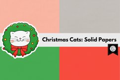 Christmas Cats Solid Papers for Cricut, Digital Scrapbooking Product Image 6