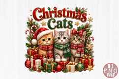 Christmas Cats Sublimation Png Product Image 1