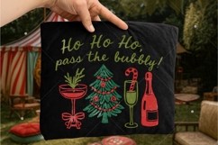 Christmas Champagne PNG, Ho Ho Ho Pass the Bubbly Shirt Product Image 4