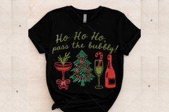 Christmas Champagne PNG, Ho Ho Ho Pass the Bubbly Shirt Product Image 5