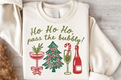 Christmas Champagne PNG, Ho Ho Ho Pass the Bubbly Shirt Product Image 6