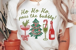 Christmas Champagne PNG, Ho Ho Ho Pass the Bubbly Shirt Product Image 2