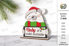 3D Christmas Character Lasercut. Christmas Decor SVG Product Image 1