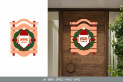 Santa and Wreath on The Board Door Decoration Product Image 1