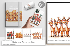 Christmas Character Fun Digital Paper Product Image 1