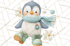 Christmas Characters PNG, Cut-Paper Collage Winter Animals Product Image 5