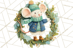 Christmas Characters PNG, Cut-Paper Collage Winter Animals Product Image 2