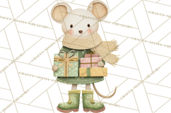 Christmas Characters PNG, Cut-Paper Collage Winter Animals Product Image 3