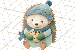 Christmas Characters PNG, Cut-Paper Collage Winter Animals Product Image 5