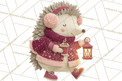 Christmas Characters PNG, Cut-Paper Collage Winter Animals Product Image 2