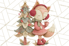 Christmas Characters PNG, Cut-Paper Collage Winter Animals Product Image 5