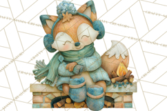 Christmas Characters PNG, Cut-Paper Collage Winter Animals Product Image 4