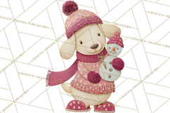 Christmas Characters PNG, Cut-Paper Collage Winter Animals Product Image 5