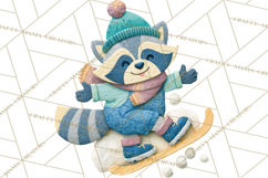 Christmas Characters PNG, Cut-Paper Collage Winter Animals Product Image 3