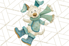 Christmas Characters PNG, Cut-Paper Collage Winter Animals Product Image 5