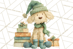 Christmas Characters PNG, Cut-Paper Collage Winter Animals Product Image 4