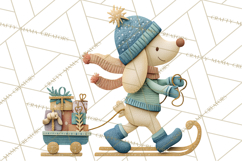 Christmas Characters PNG, Cut-Paper Collage Winter Animals Product Image 3