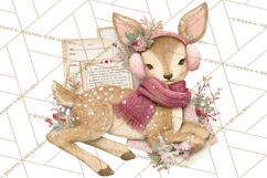 Christmas Characters PNG, Cut-Paper Collage Winter Animals Product Image 2