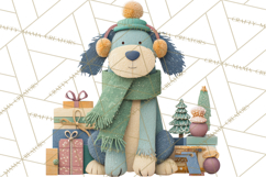 Christmas Characters PNG, Cut-Paper Collage Winter Animals Product Image 2