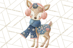 Christmas Characters PNG, Cut-Paper Collage Winter Animals Product Image 3