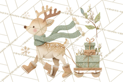 Christmas Characters PNG, Cut-Paper Collage Winter Animals Product Image 5