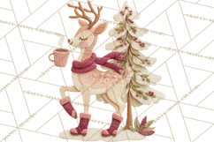 Christmas Characters PNG, Cut-Paper Collage Winter Animals Product Image 3