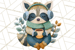 Christmas Characters PNG, Cut-Paper Collage Winter Animals Product Image 4
