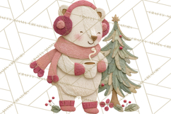 Christmas Characters PNG, Cut-Paper Collage Winter Animals Product Image 4