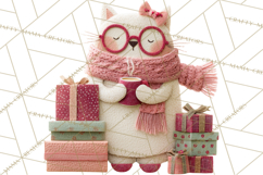 Christmas Characters PNG, Cut-Paper Collage Winter Animals Product Image 3
