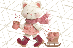 Christmas Characters PNG, Cut-Paper Collage Winter Animals Product Image 4