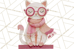 Christmas Characters PNG, Cut-Paper Collage Winter Animals Product Image 5