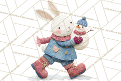Christmas Characters PNG, Cut-Paper Collage Winter Animals Product Image 5
