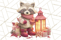 Christmas Characters PNG, Cut-Paper Collage Winter Animals Product Image 5