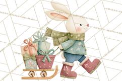 Christmas Characters PNG, Cut-Paper Collage Winter Animals Product Image 3